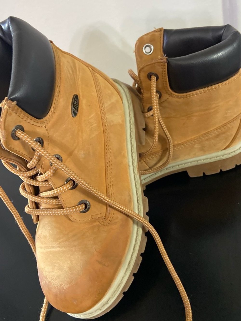 Lugz Tan & Black Kids Lace-Up Work Boots